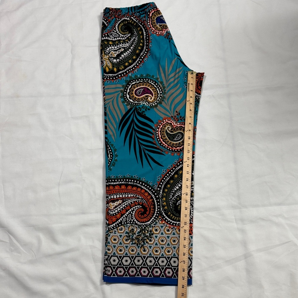 Mellisa Paige Wide Leg Paisley Print Pants Boho - Picture 8 of 11